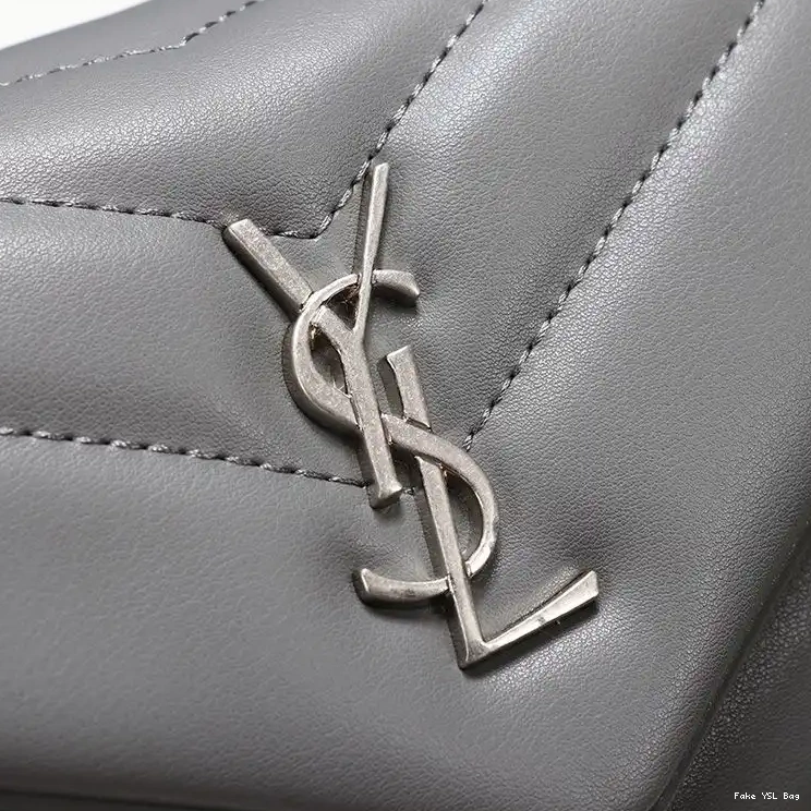 CHEAP Toy Bag Y Saint Laurent Matelasse Sky Loulou Leather In Mini Silver Blue 0407